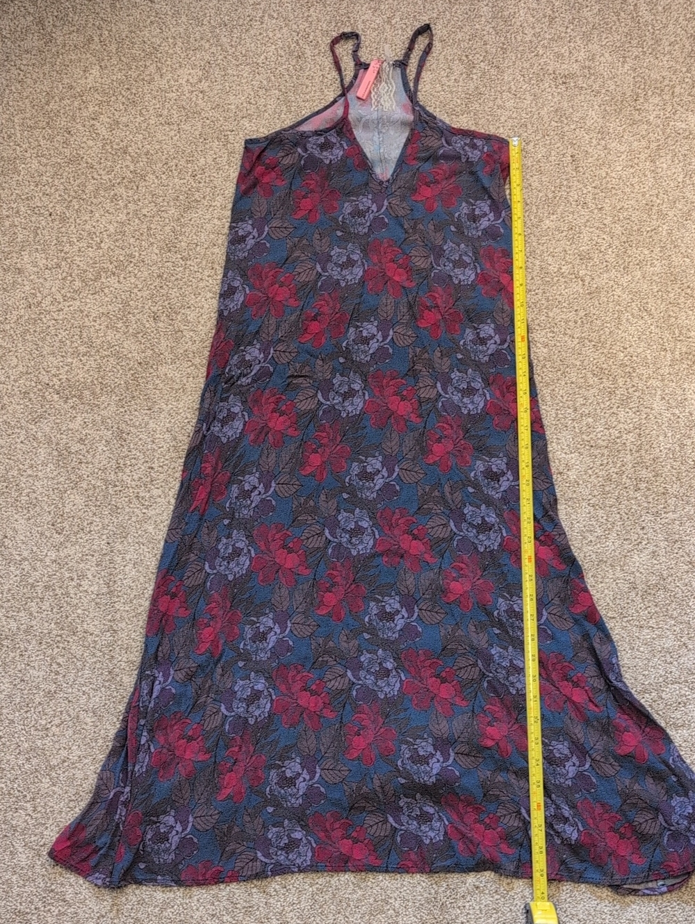 🌻 Cinnamon, Sleeveless Floral Maxi Dress in Burgundy and Purple